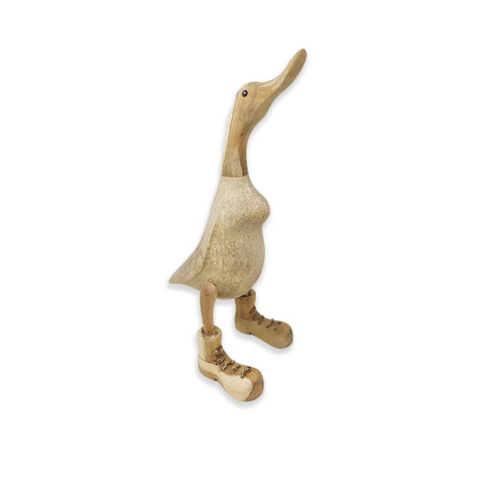 Bamboo And Teak Duck With Boots Ready To Paint 35cm