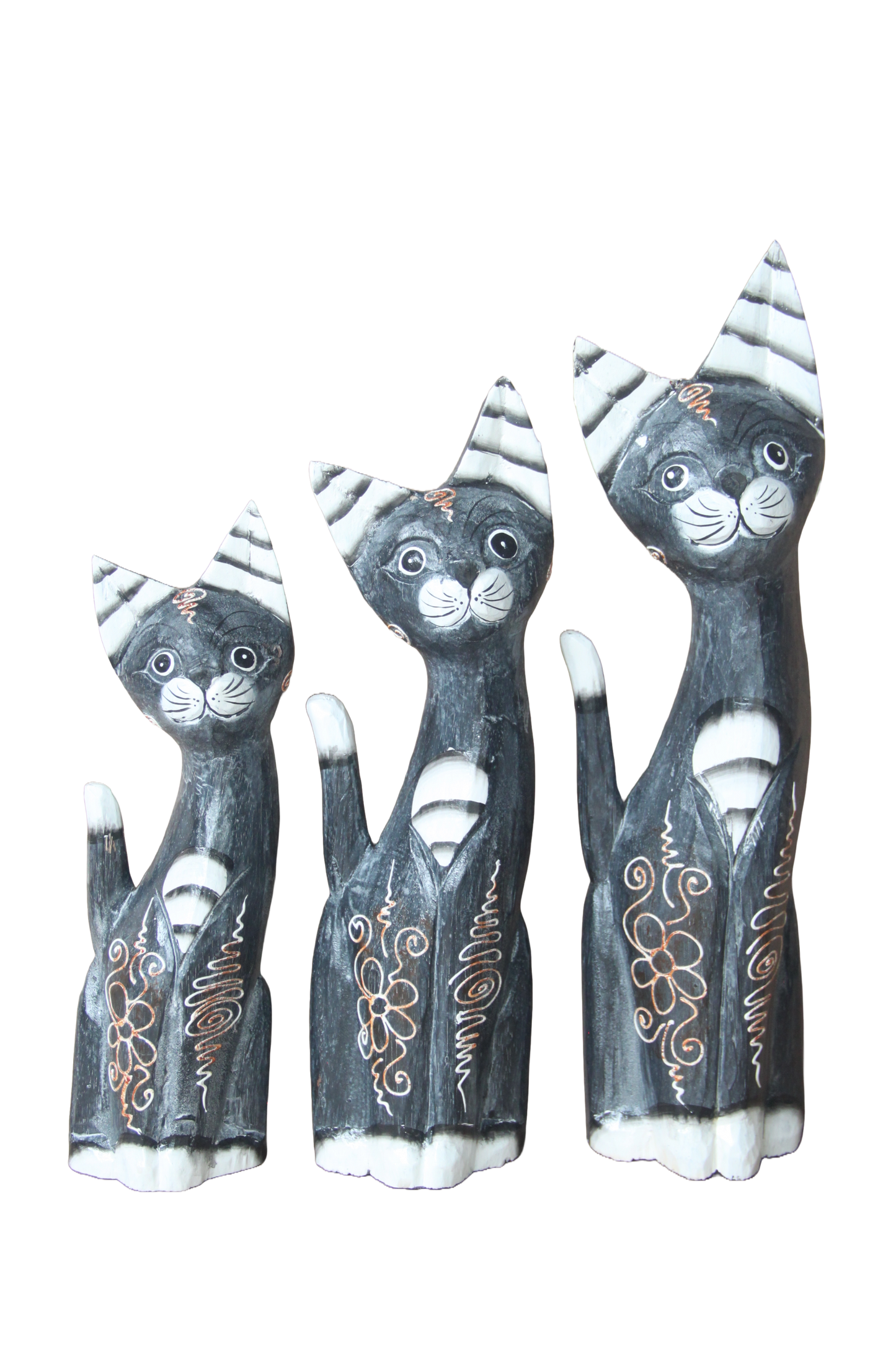 Cats Set Of 3 Natural Sm Med Lge