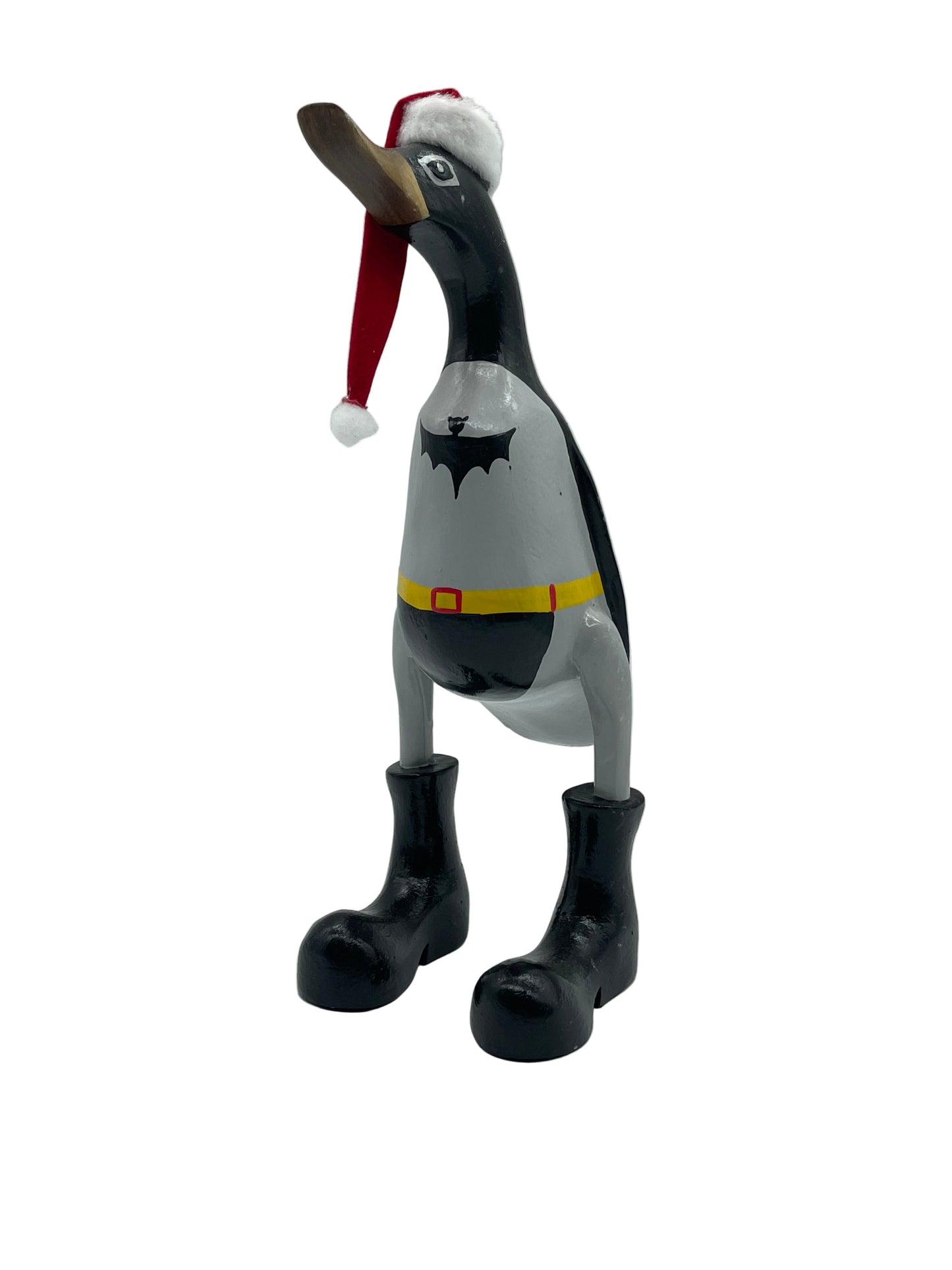 A Wooden Batman Duck Injured 35cm