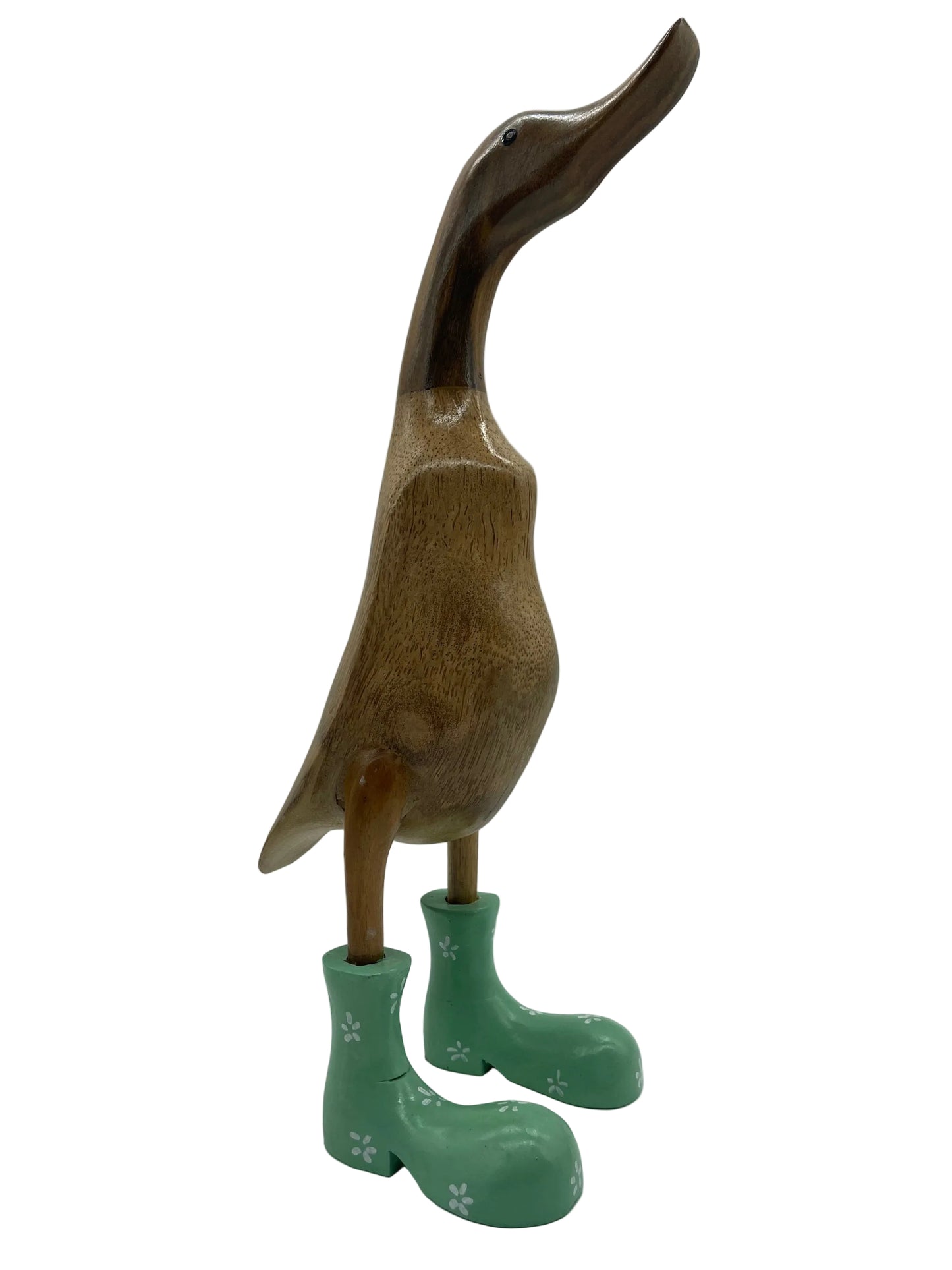 Duck Wooden With Yellow Or Green Boots And Flowers