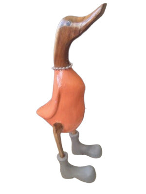 A Orange Duck With Beautiful Necklace Ready For A Party 35cm