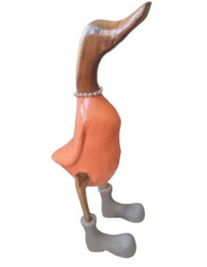 A Orange Duck With Beautiful Necklace Ready For A Party 35cm