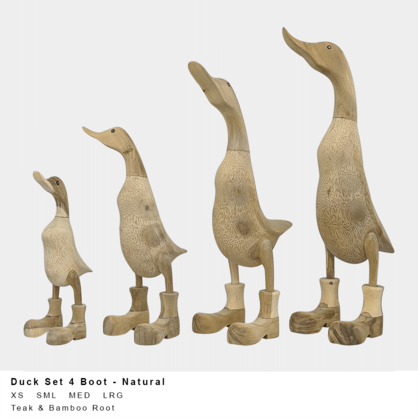 A Bamboo And Teak Duck With Boots Ready To Paint 4 Sizes