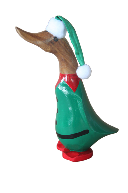 Christmas Santa 17cm Wooden Duck Slightly Injured