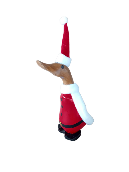 Christmas Santa 17cm Wooden Duck Slightly Injured