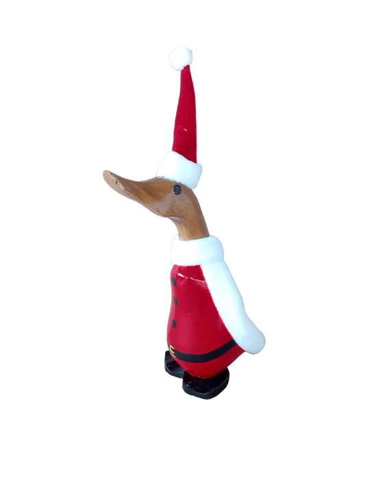 Christmas Santa 17cm Wooden Duck Slightly Injured