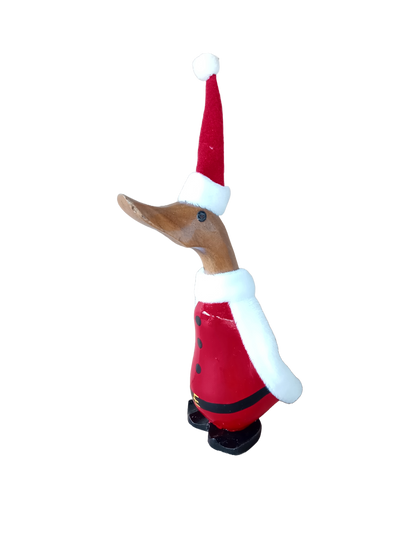 Christmas Santa  Wooden Duck 25cm Slightly Injured