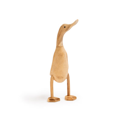 Bamboo And Teak Duck With Web Feet Ready To Paint 25cm