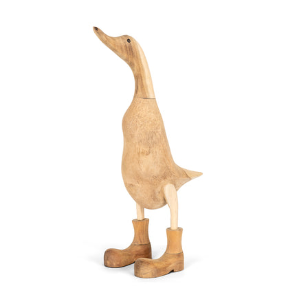 A Bamboo And Teak Duck With  Boots Ready To Paint 4 Sizes