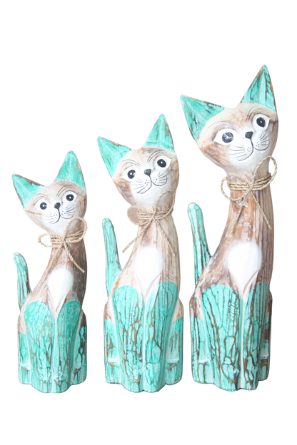 Set Of 3 Black Cats SM Med Lge