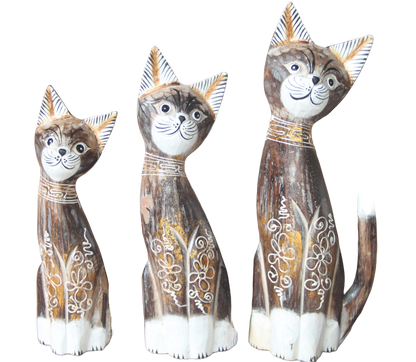 Set Of 3 Black Cats SM Med Lge