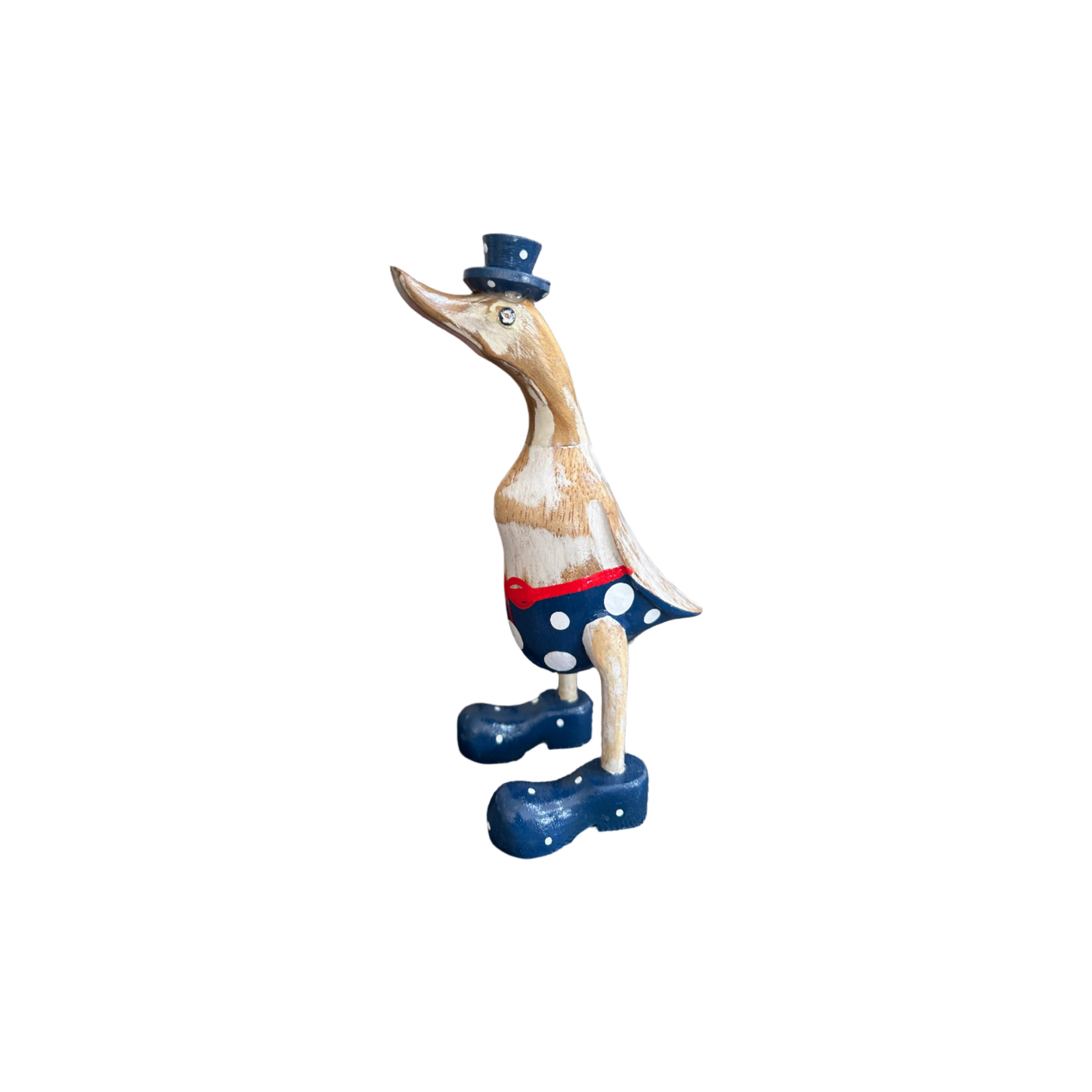 A Wooden Duck In Apron 25cm (May Be Bathers)