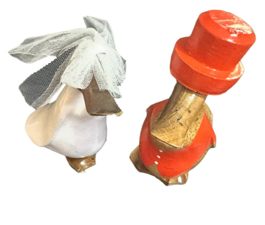 A Bride And Groom Wooden Ducks