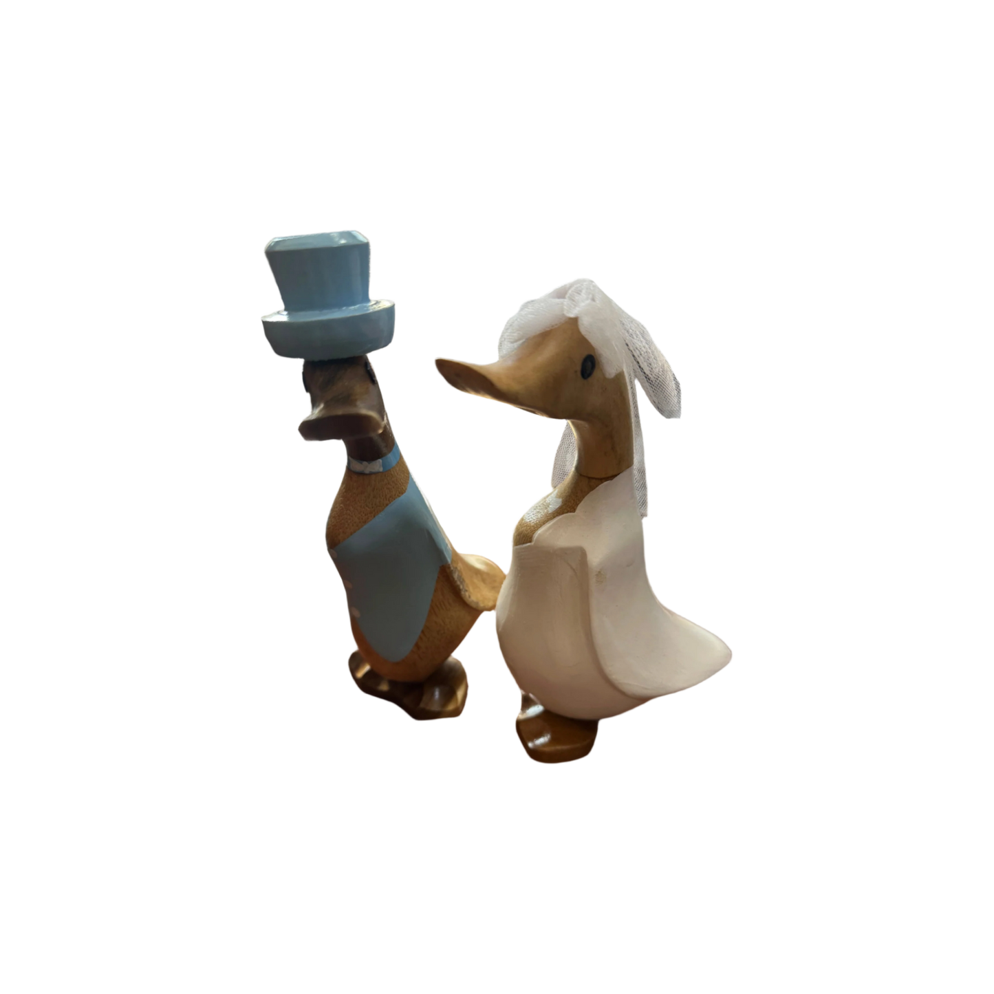 A Bride And Groom Wooden Ducks