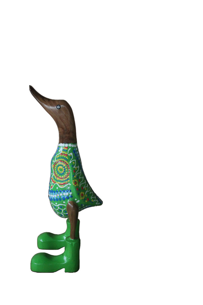 Classic Native Art  Wooden Duck 25cm Red