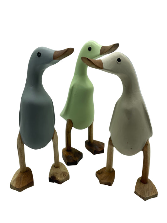 A Duck Wooden  With Web Feet Painted