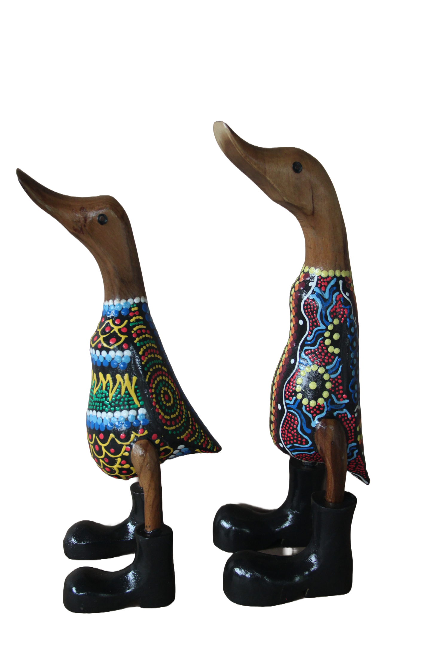 Classic Wooden Duck Native Art 25cm Black