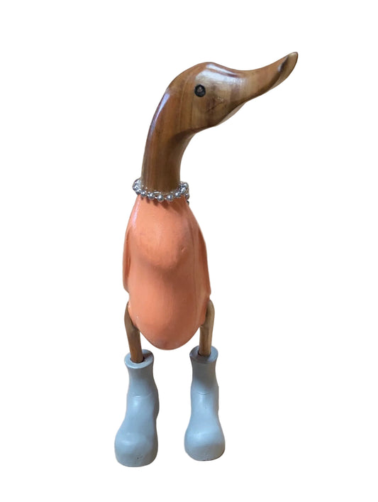 A Orange Duck With Beautiful Necklace Ready For A Party 35cm