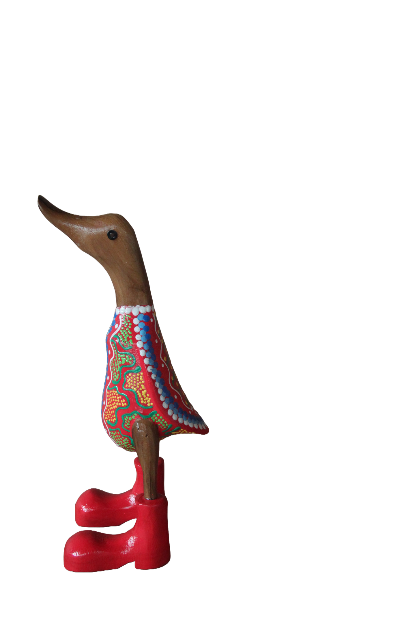Classic Native Art  Wooden Duck 25cm Red
