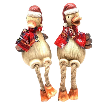 Christmas - Duck Shelf Sitters 2 Assorted Jack And Bonnie