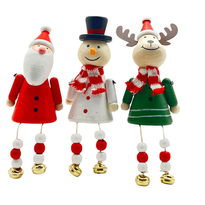 Christmas Shelf Sitters Santa Snowman And  Reindeer With Moving Arms And Legs