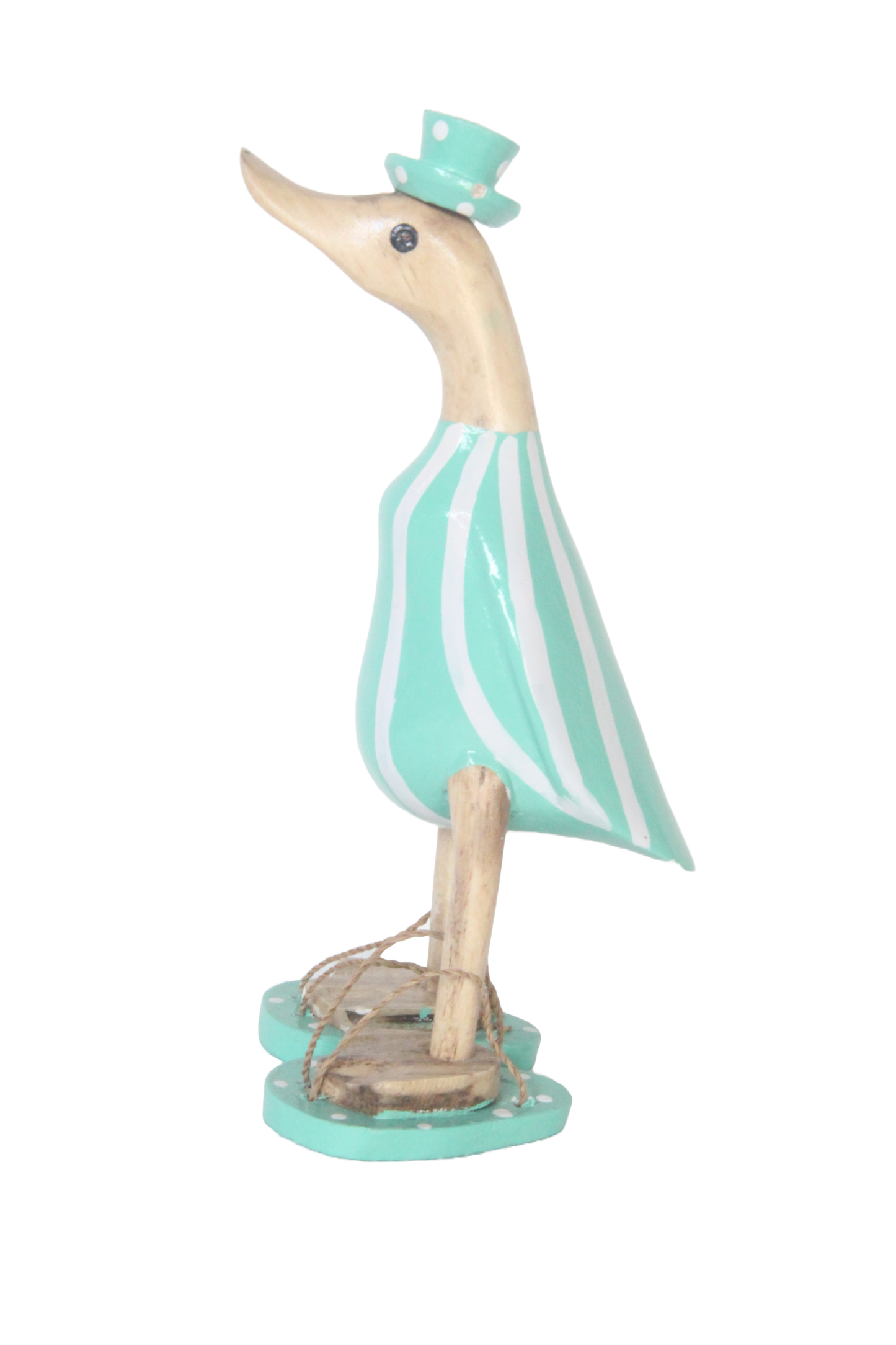 A Wooden Duck Aqua With Sandals 25cm
