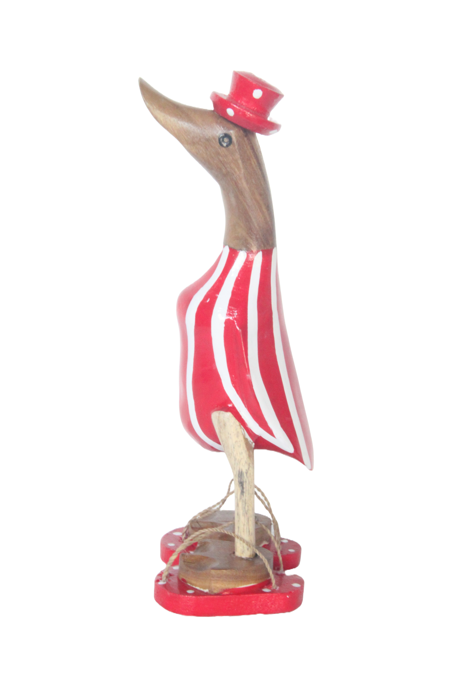 Wooden Duck Red With Sandals 25cm