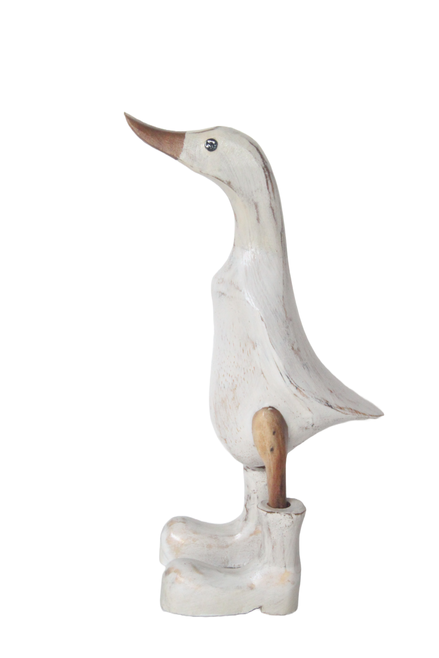 Wooden Duck White Wash 25cm