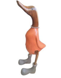 A Orange Duck With Beautiful Necklace Ready For A Party 35cm